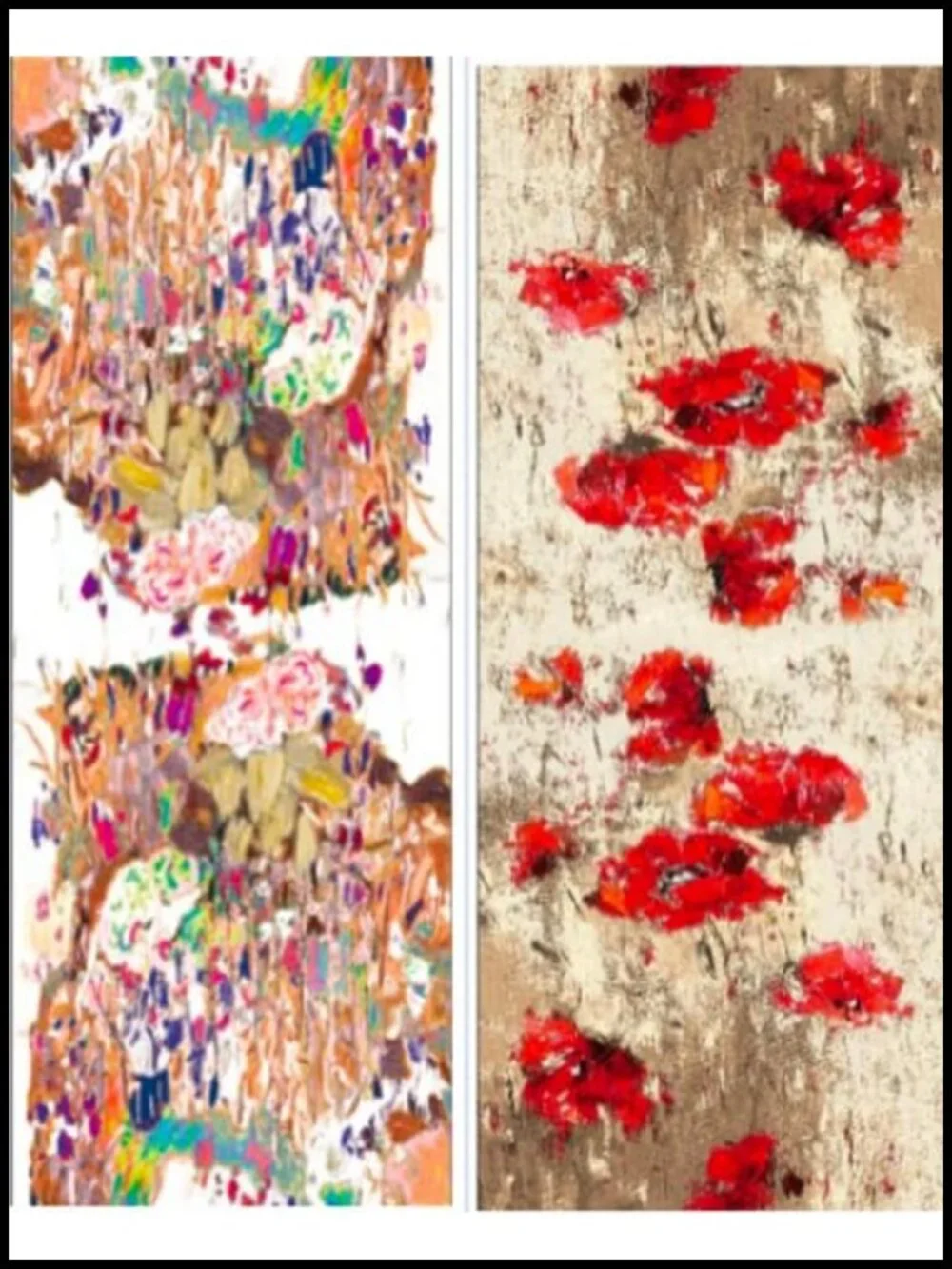 Silk Feeling Lightweight Floral Scarf Long Shawl Wrap Double Sided